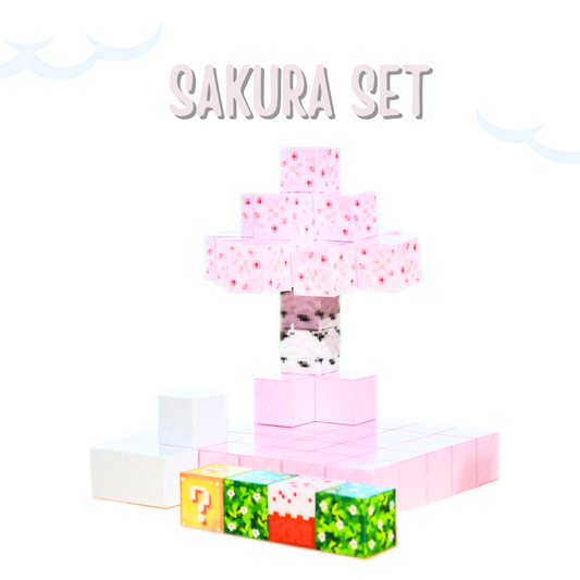 58-teiliges Sakura-Set | Oh My Craft Magnetische Bausteine-Würfel-Bausätze