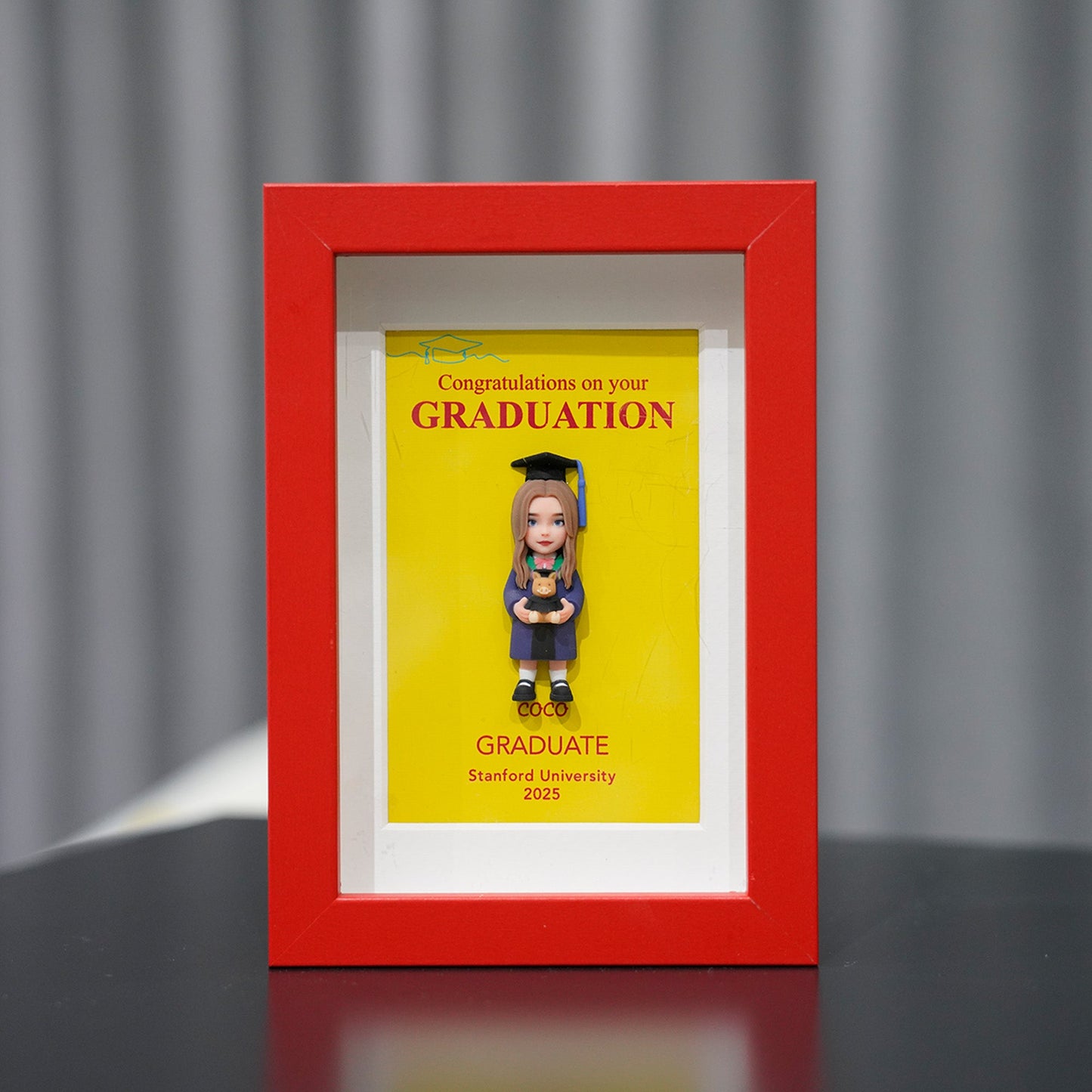 Custom 3D Printed Graduation Figurine Frame - Personalized Graduate Gift - OOOMG