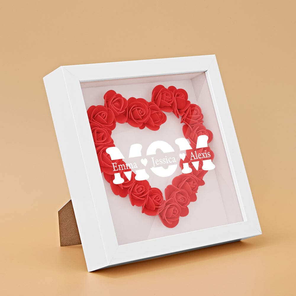 Custom Flower Shadow Box With Text Mother's Day Gifts for Mom - Best Mother Ever - OOOMG