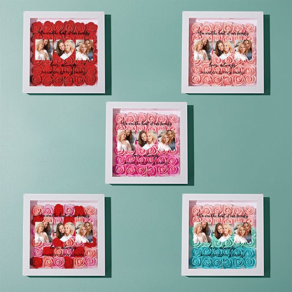 Custom Photo Flower Shadow Box Personalized Flower Shadowbox Frame Mother's Day Gift - OOOMG