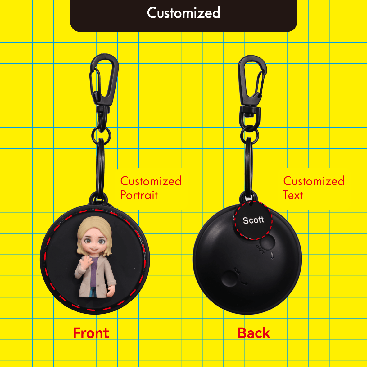 MiLi Tag × OOOMG | 2.5D Avatar Item Finder Case Customized Printing Air Tag Case - OOOMG