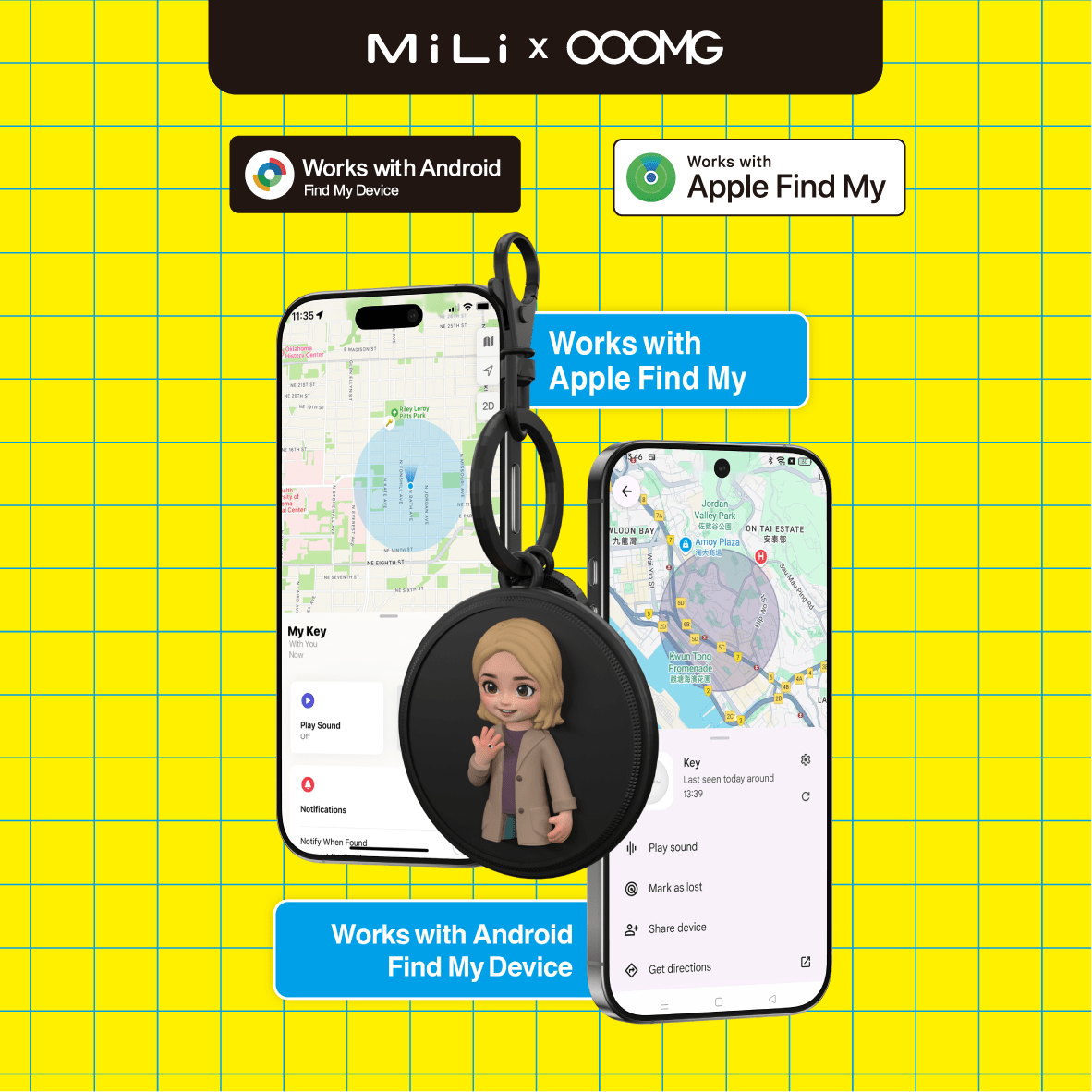 MiLi Tag × OOOMG | 2.5D Avatar Item Finder Case Customized Printing Air Tag Case - OOOMG