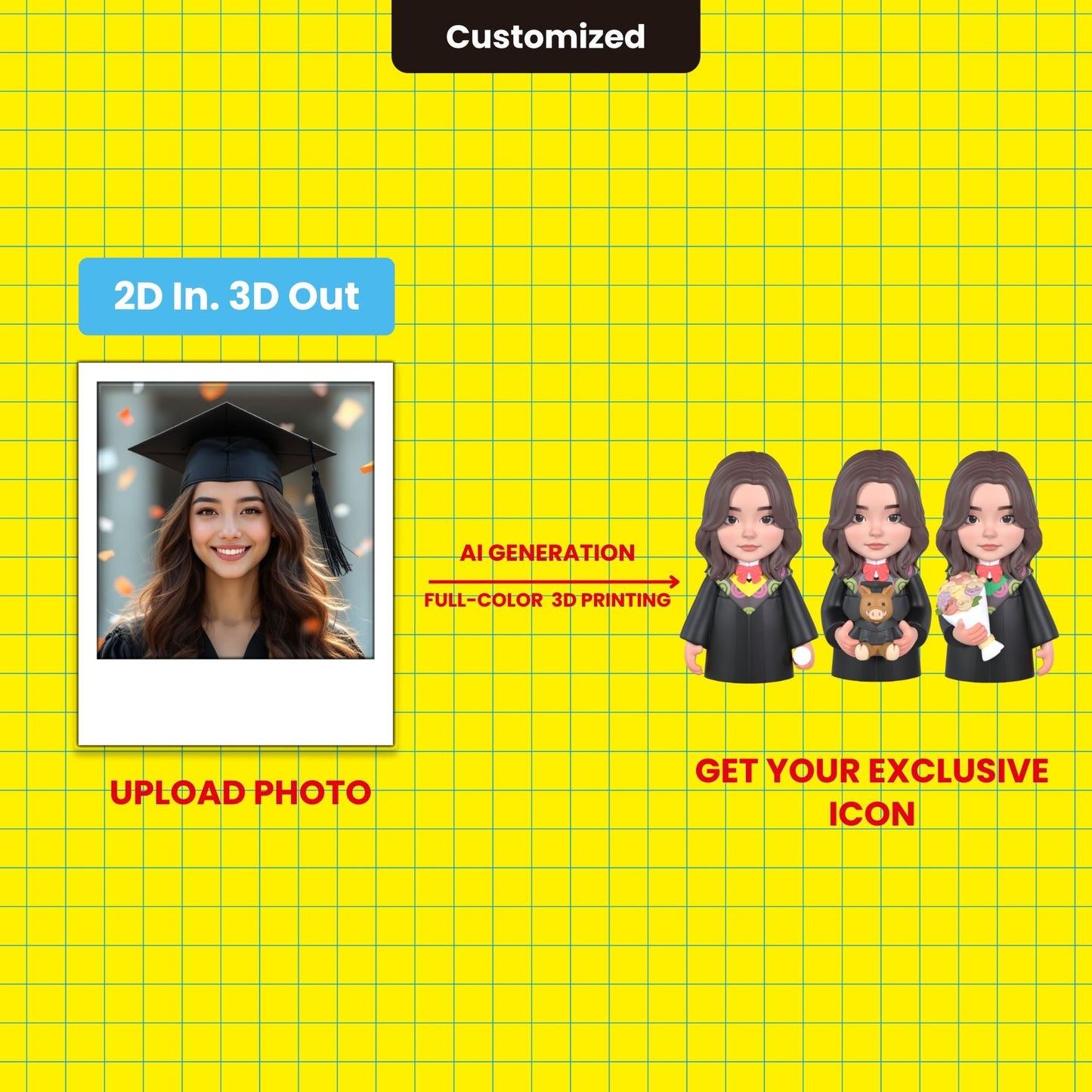 MiLi Tag × OOOMG | Graduation Gifts 2.5D Avatar Item Finder Case Customized Air Tag Case - OOOMG