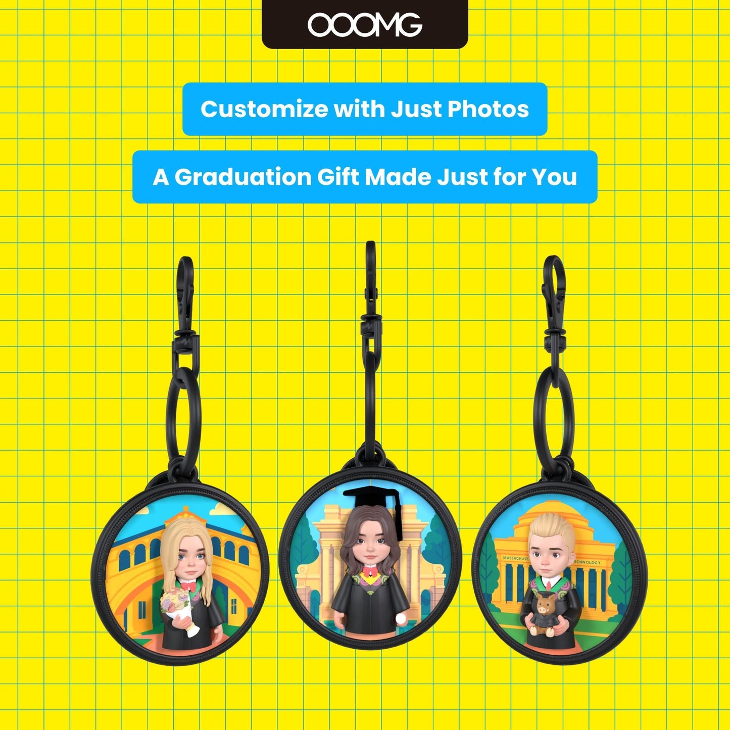 MiLi Tag × OOOMG | Graduation Gifts 2.5D Avatar Item Finder Case Customized Air Tag Case - OOOMG