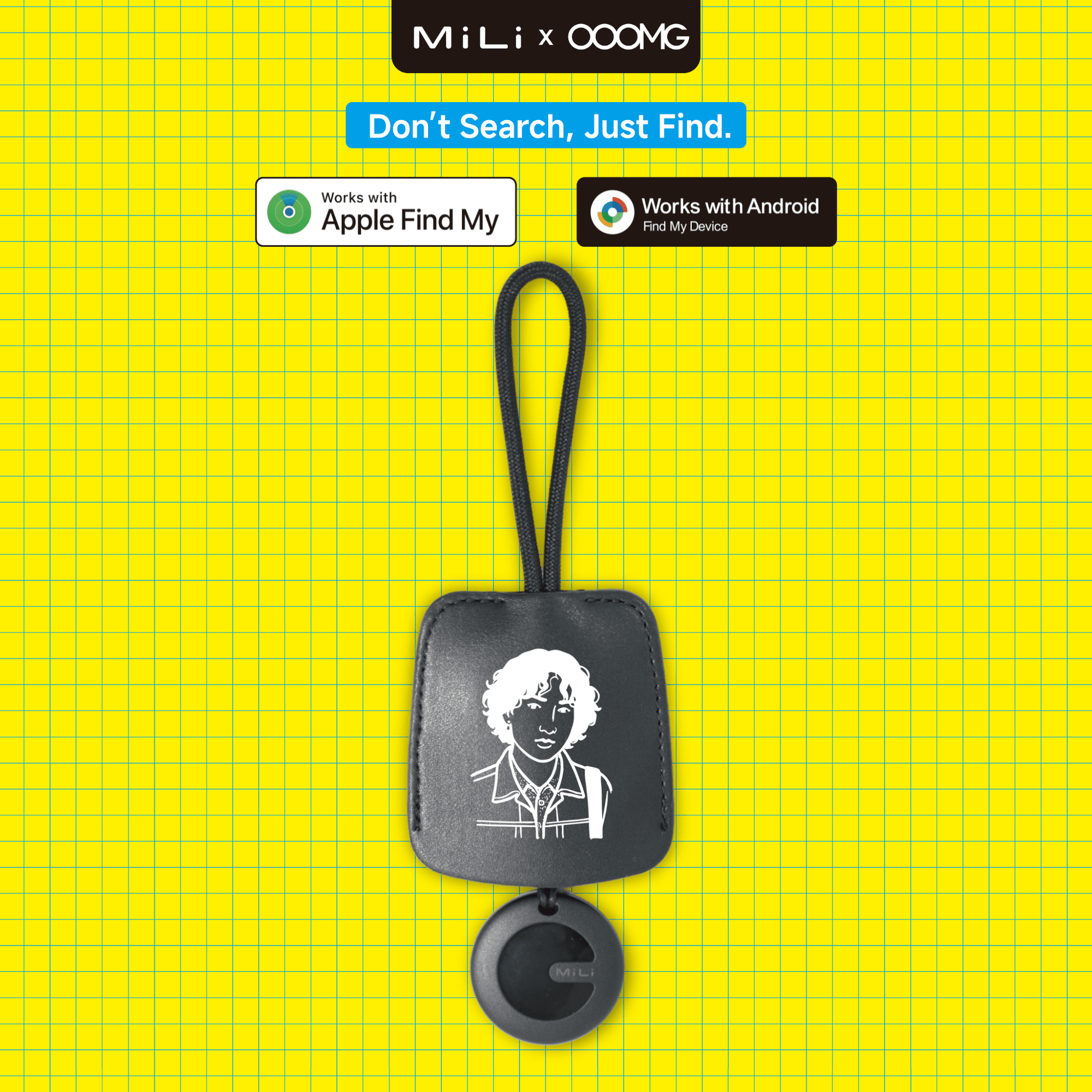 MiLi Tag × OOOMG | Item Finder Custom AI - Illustrated Portrait Design Leather Luggage Tag for Travelers - OOOMG
