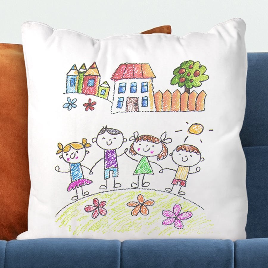 Personalised Child's Drawing Upload Cushion - OOOMG