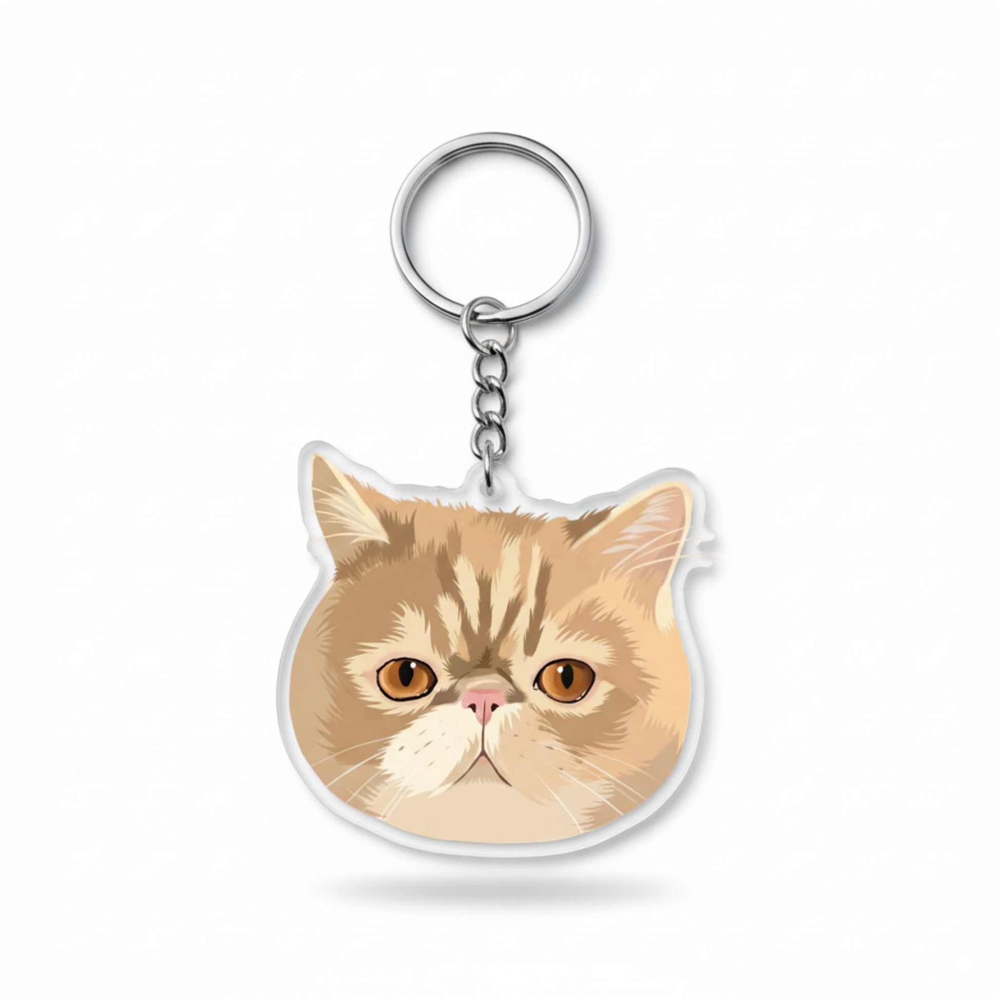 Personalized Pet Photo Acrylic Keychain Memorial Ornament for Dog Cat Lovers - Stylized Portrait Key Ring Gift - OOOMG