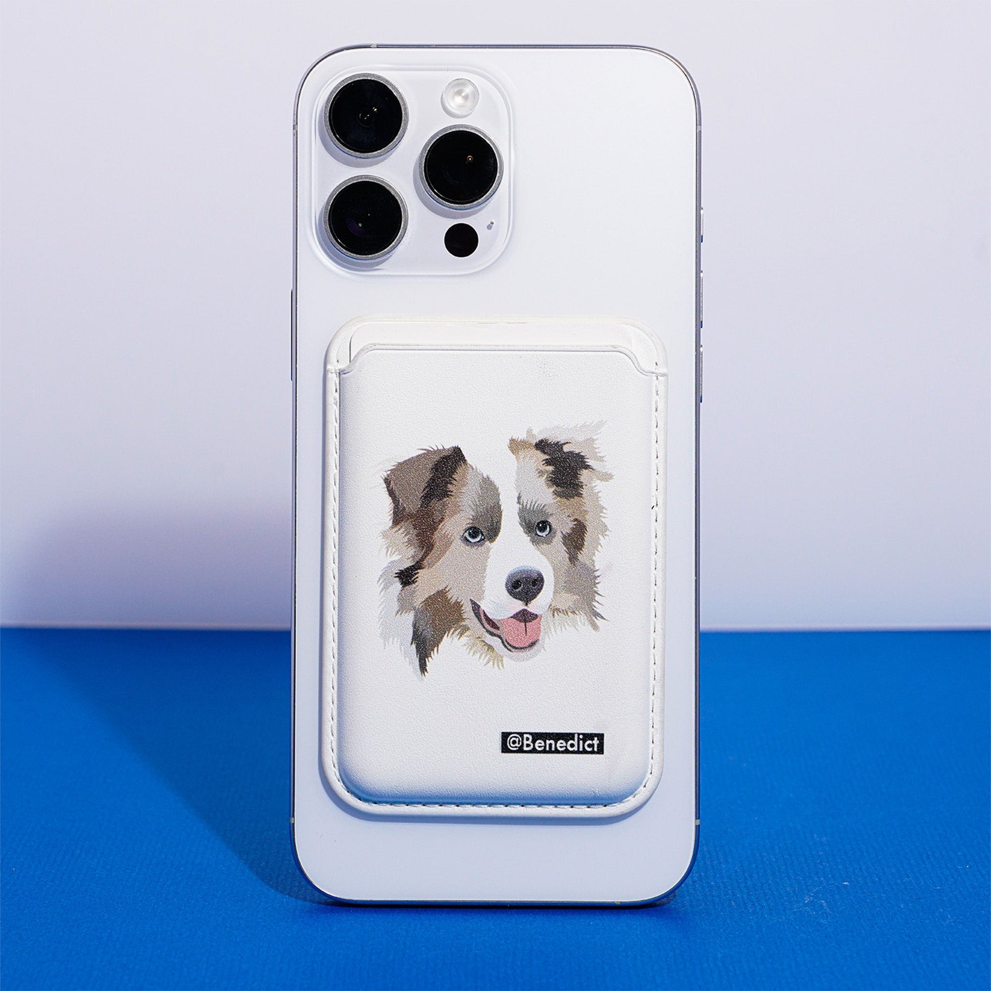 Personalized Pet Portrait iPhone Magsafe Wallet Case - Customizable Icon Design Card Holder Cover - OOOMG
