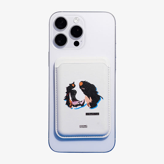 Personalized Pet Portrait iPhone Magsafe Wallet Case - Customizable Icon Design Card Holder Cover - OOOMG