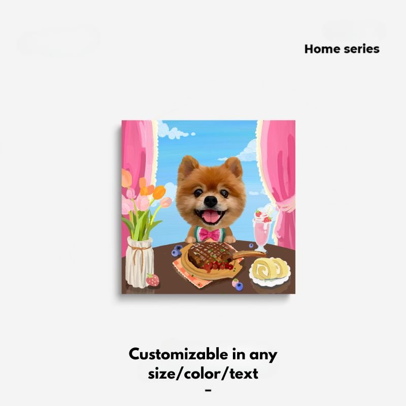 Pet custom decorative paintings, hanging paintings, murals, living room original designs, cats and dogs, creative gifts, waterproof microspray - OOOMG