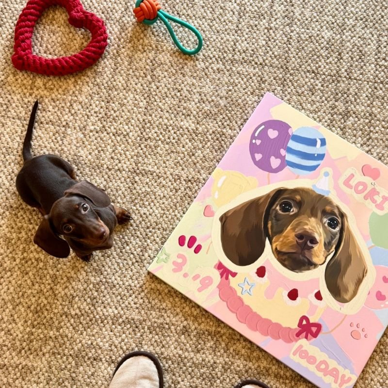 Pet custom decorative paintings, hanging paintings, murals, living room original designs, cats and dogs, creative gifts, waterproof microspray - OOOMG