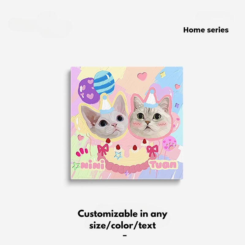 Pet custom decorative paintings, hanging paintings, murals, living room original designs, cats and dogs, creative gifts, waterproof microspray - OOOMG