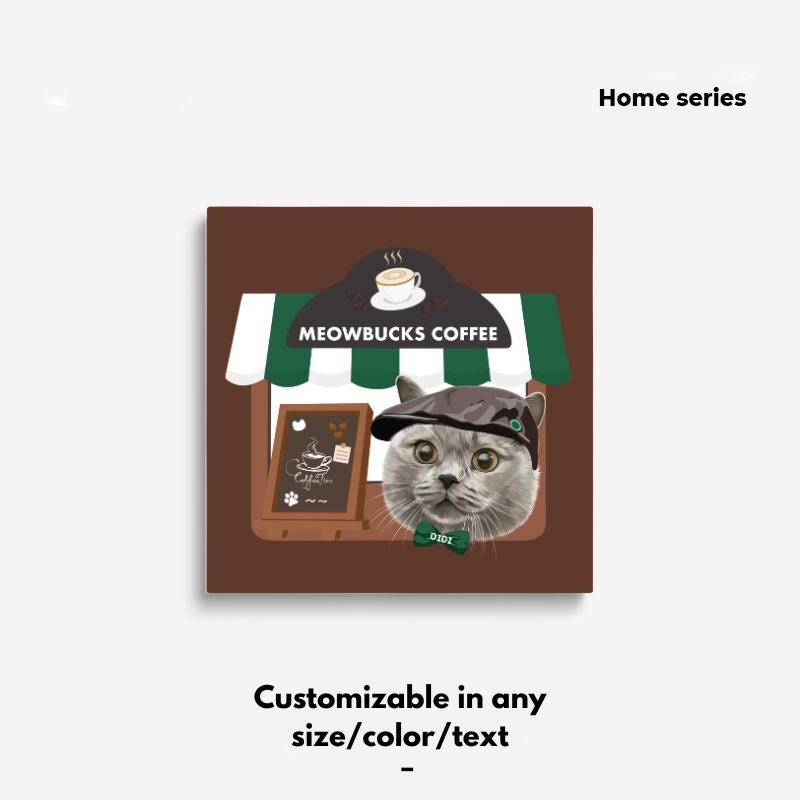 Pet custom decorative paintings, hanging paintings, murals, living room original designs, cats and dogs, creative gifts, waterproof microspray - OOOMG