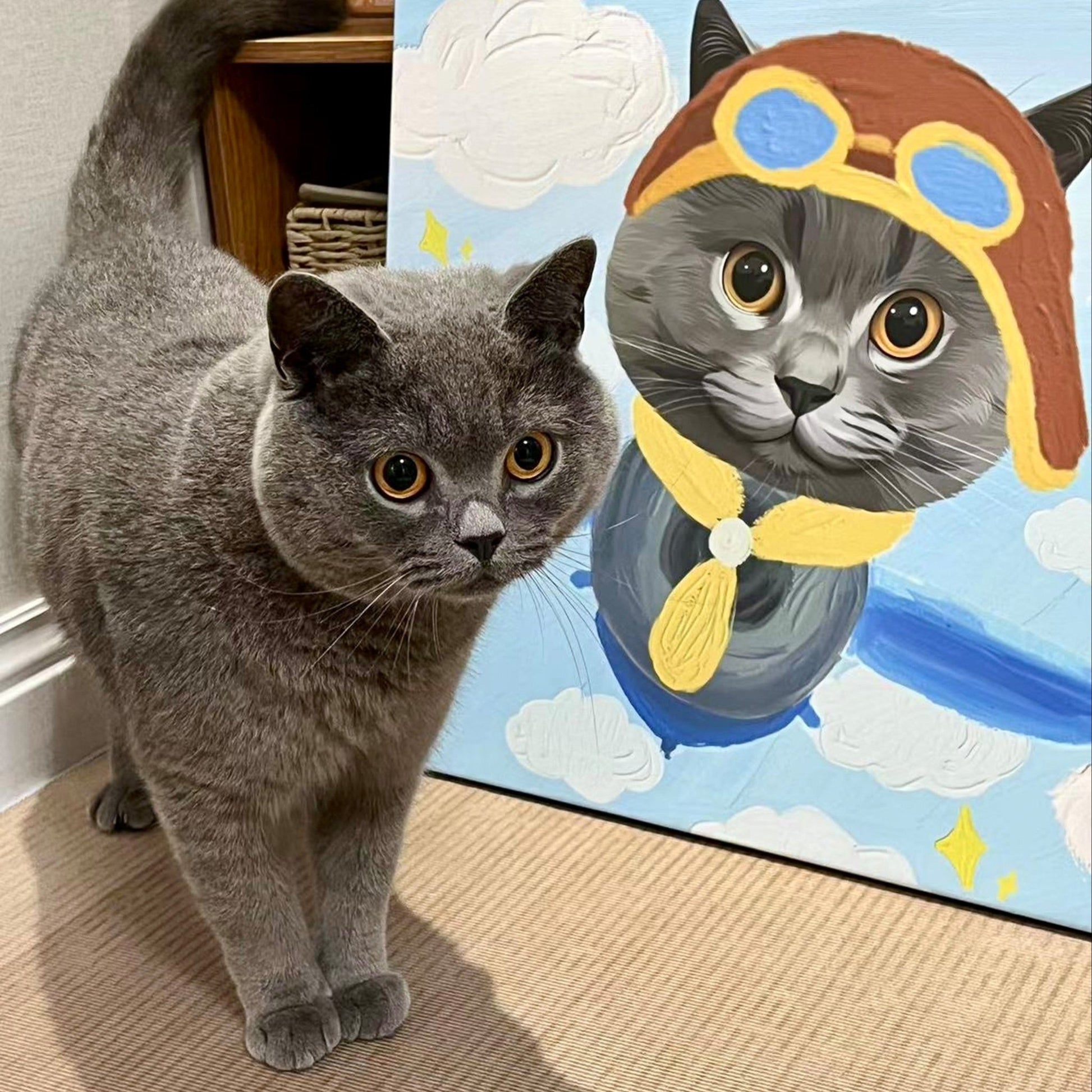 Pet custom decorative paintings, hanging paintings, murals, living room original designs, cats and dogs, creative gifts, waterproof microspray - OOOMG