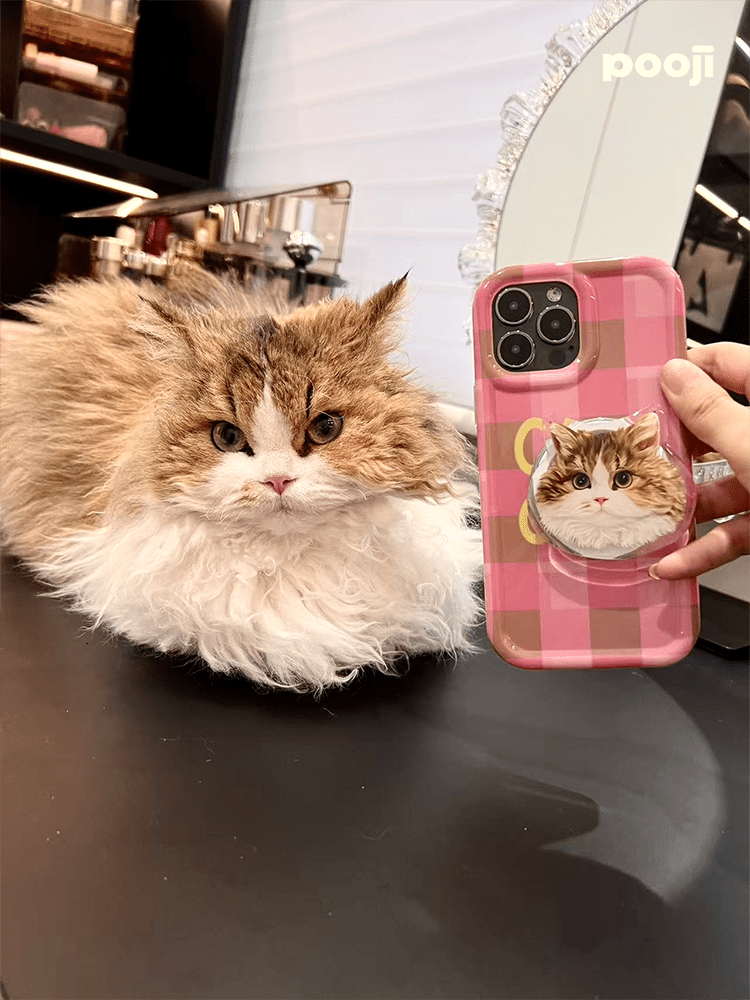 Pet custom mobile phone airbag holder handmade glue high transparency texture paste magnetic cat and dog gifts - OOOMG