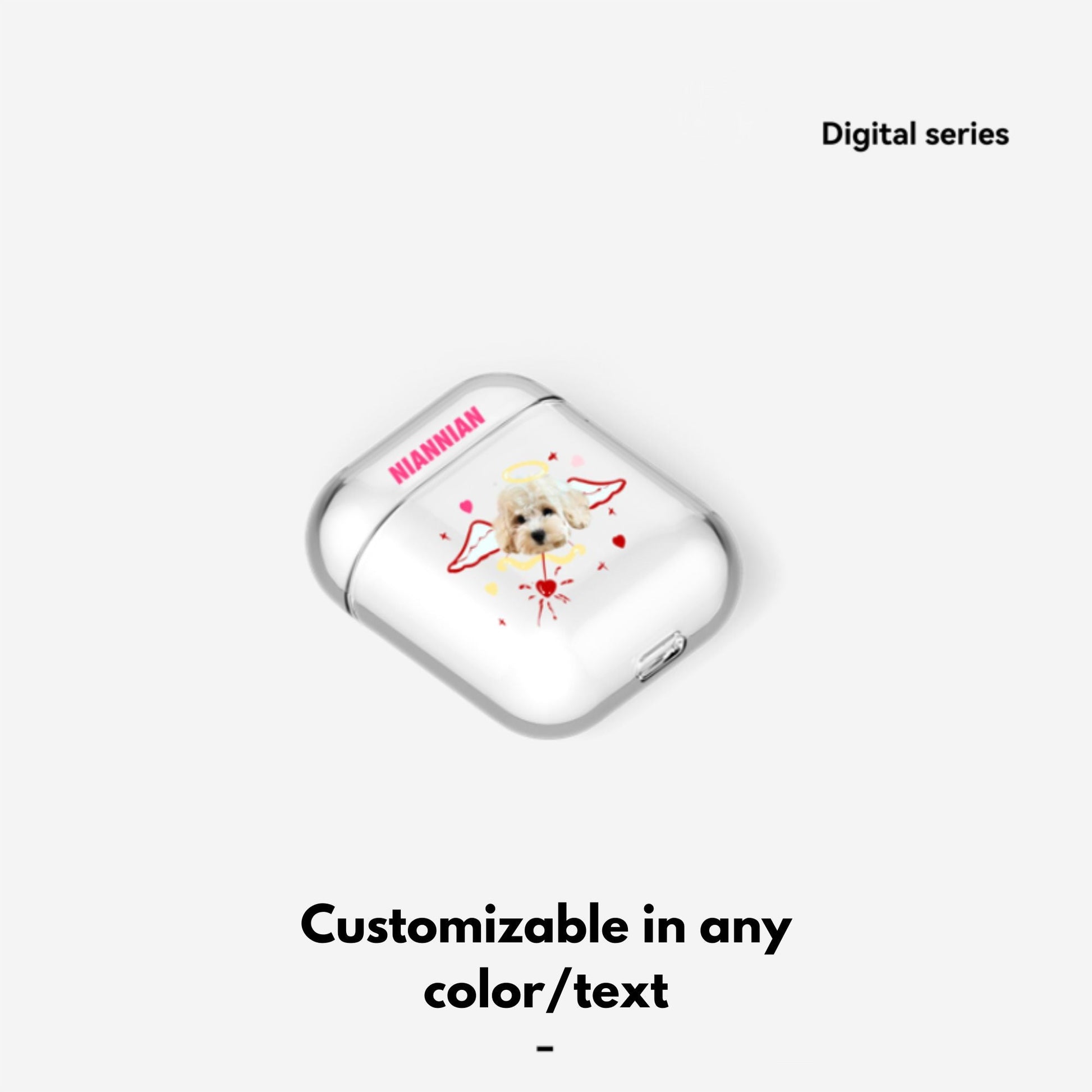 Pet custom peripheral gift original design airpods bluetooth headset protective case transparent cat dog - OOOMG