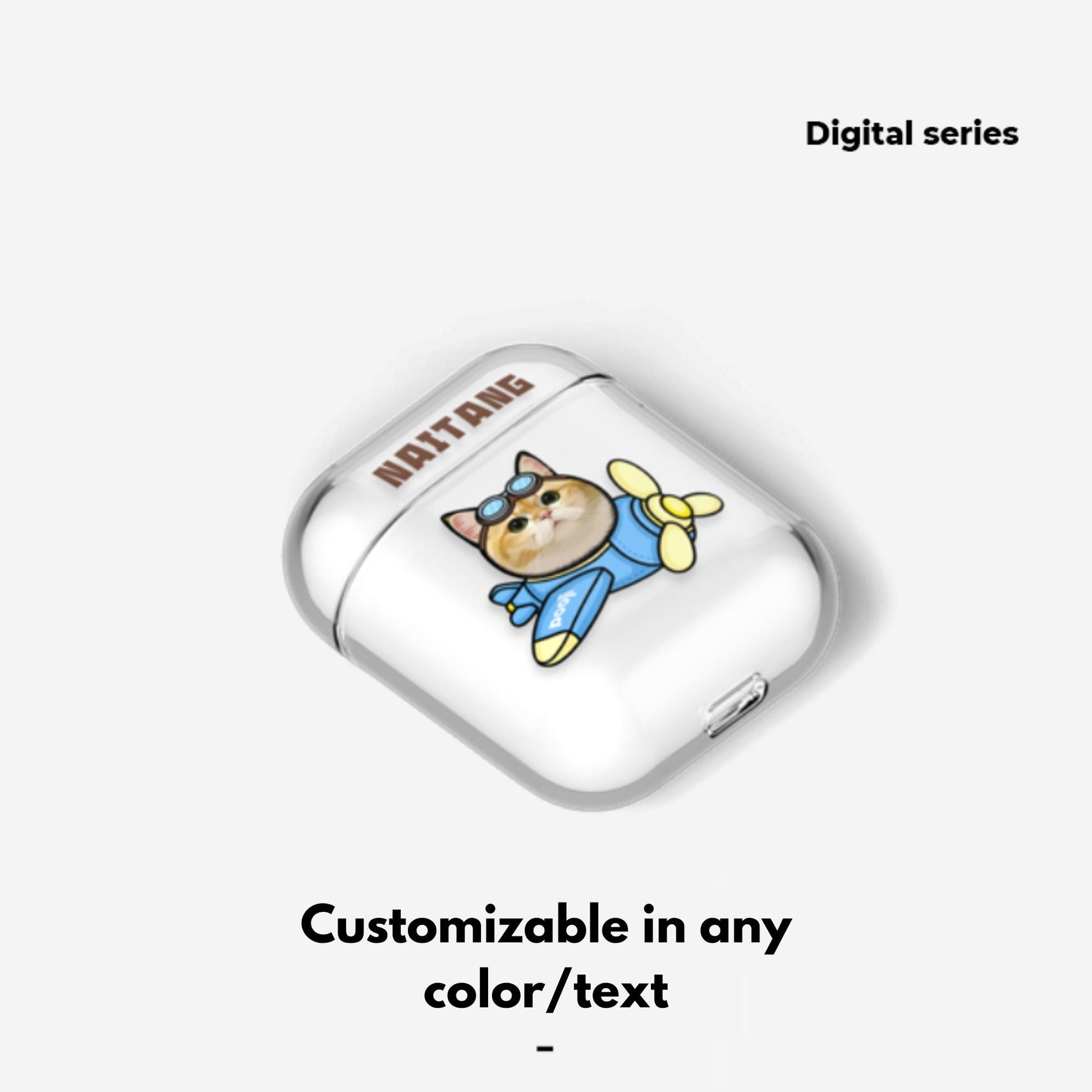 Pet custom peripheral gift original design airpods bluetooth headset protective case transparent cat dog - OOOMG