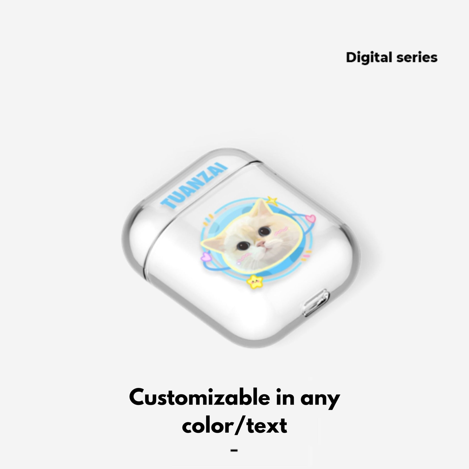 Pet custom peripheral gift original design airpods bluetooth headset protective case transparent cat dog - OOOMG