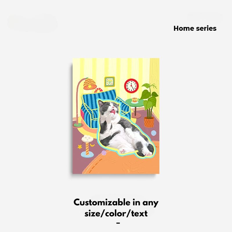 Pet custom peripherals original design decorative paintings, hanging paintings, waterproof art, microspray cats and dogs creative gifts - OOOMG