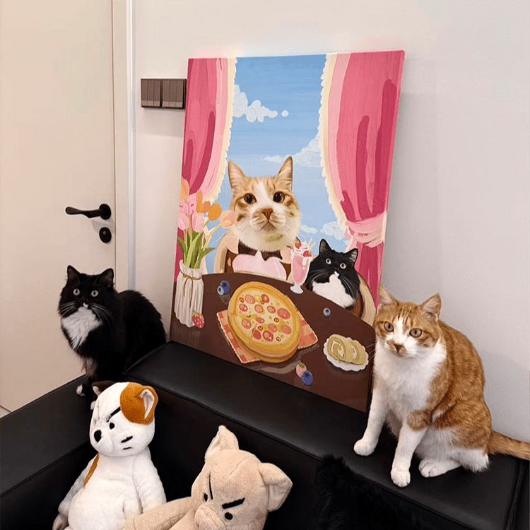 Pet custom peripherals original design decorative paintings, hanging paintings, waterproof art, microspray cats and dogs creative gifts - OOOMG