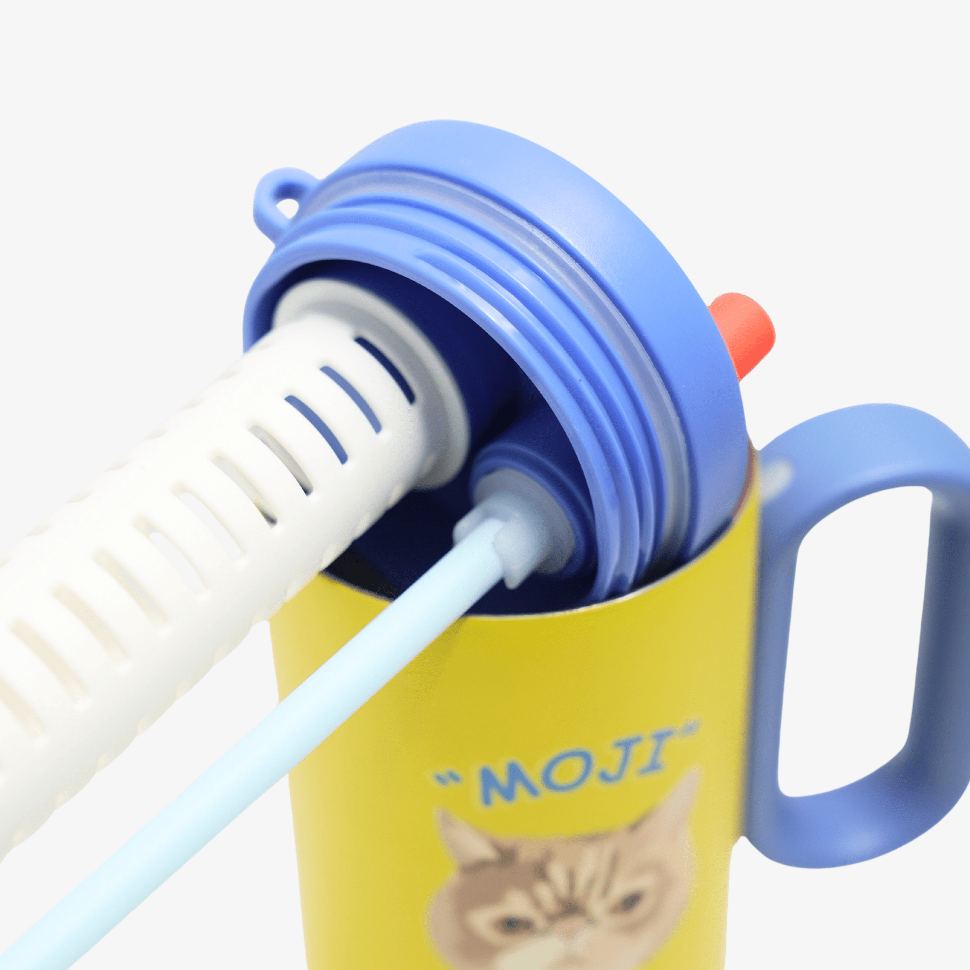 24.3 oz Custom Pet Portrait Tumbler - Personalized Dog&Cat - Themed Insulated Travel Mug with Handle and Straw Lid (Copy) - OOOMG