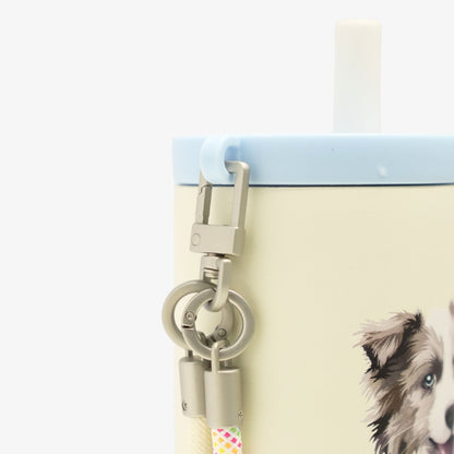 24.3 oz Custom Pet Portrait Tumbler - Personalized Dog&Cat - Themed Insulated Travel Mug with Handle and Straw Lid (Copy) - OOOMG