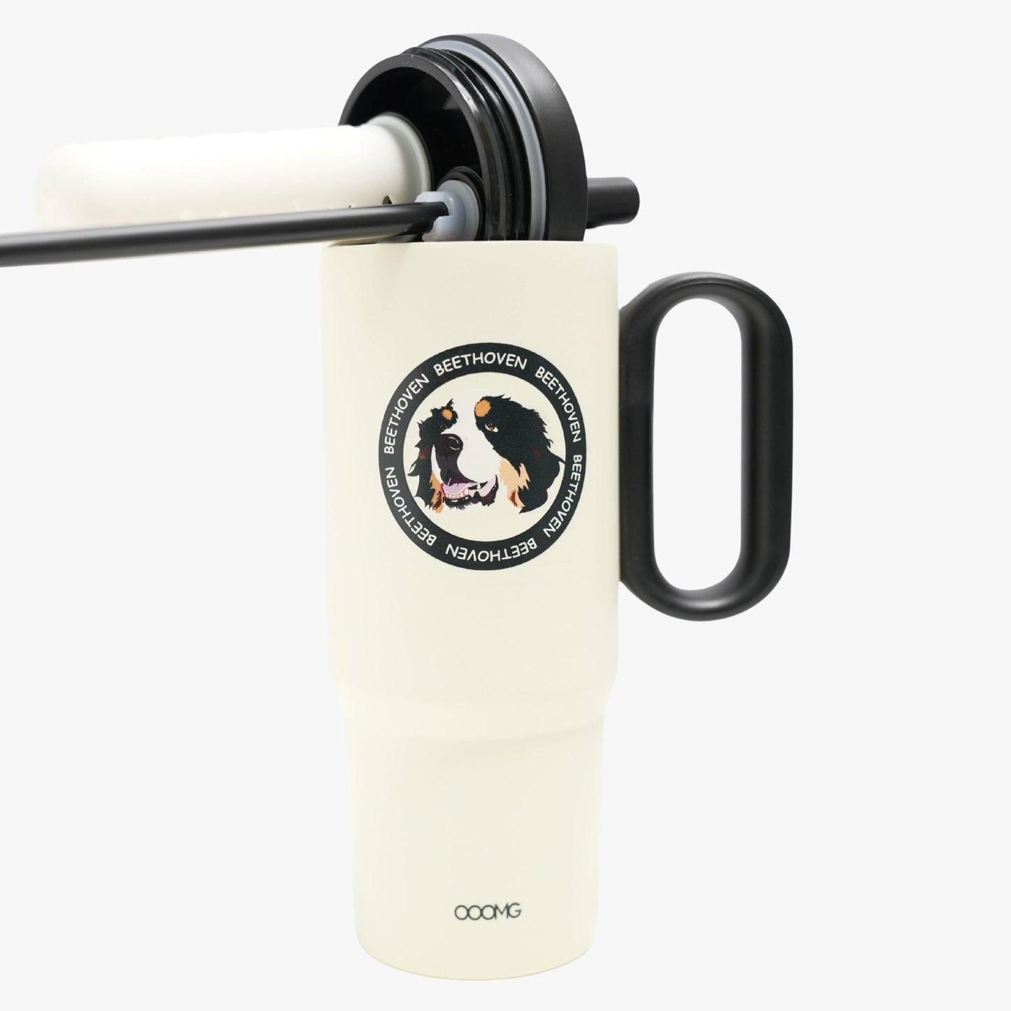 24.3 oz Custom Pet Portrait Tumbler - Personalized Dog&Cat - Themed Insulated Travel Mug with Handle and Straw Lid (Copy) - OOOMG