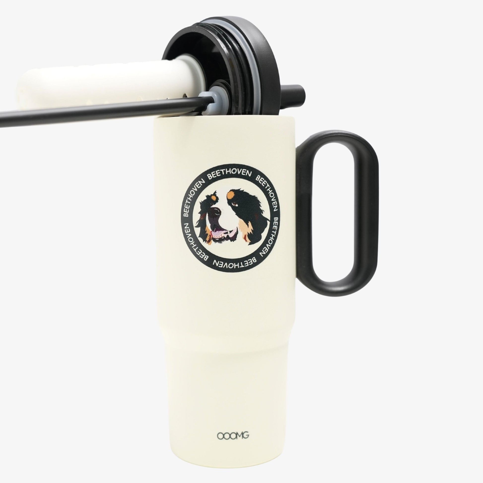 24.3 oz Custom Pet Portrait Tumbler - Personalized Dog&Cat - Themed Insulated Travel Mug with Handle and Straw Lid (Copy) - OOOMG