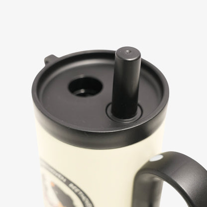 24.3 oz Custom Pet Portrait Tumbler - Personalized Dog&Cat - Themed Insulated Travel Mug with Handle and Straw Lid (Copy) - OOOMG