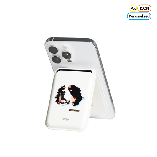 Personalized Pet Portrait iPhone Magnetic Magsafe Wallet - Customizable Icon Design Card Holder Cover