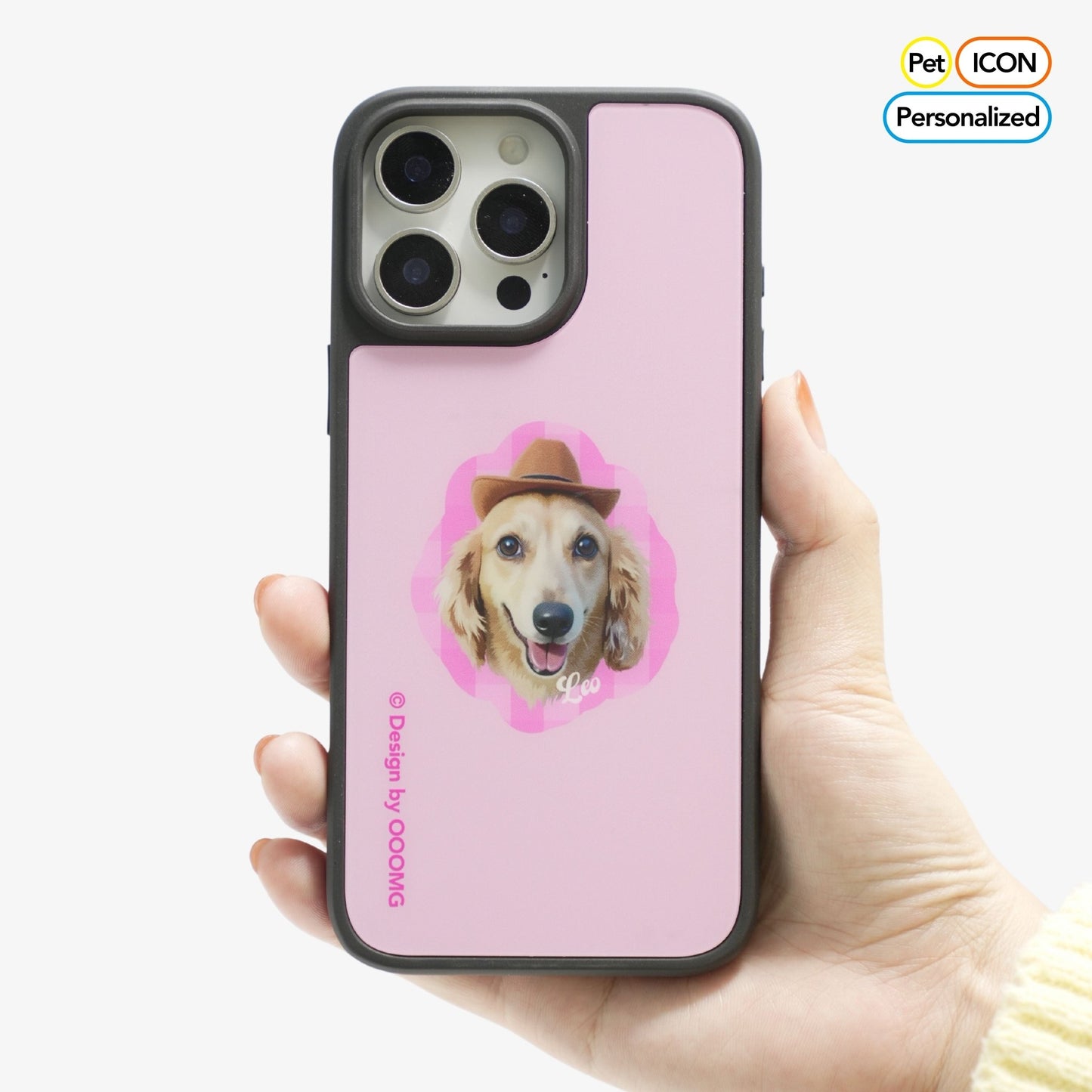 Barbie Series Custom Pink Gingham iPhone Case - Personalized Pet Portrait - Shockproof Protective Cover - OOOMG