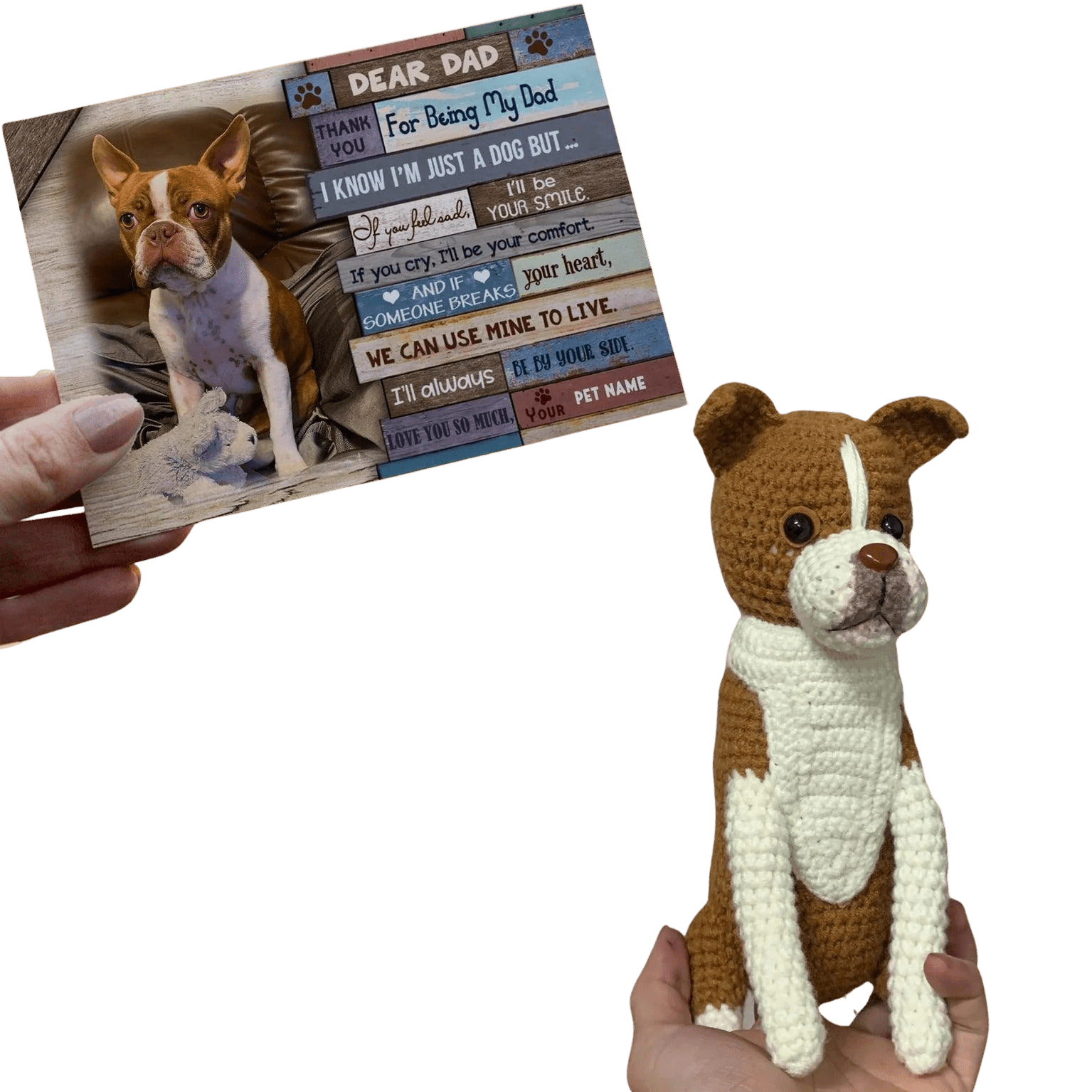 Crochet People | Dear Dad Thank You For Being My Dad Pet Portrait - OOOMG