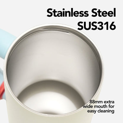 Custom Pet Portrait Tumbler - Personalized Dog&Cat - Themed Insulated Travel Mug with Handle and Straw Lid - OOOMG