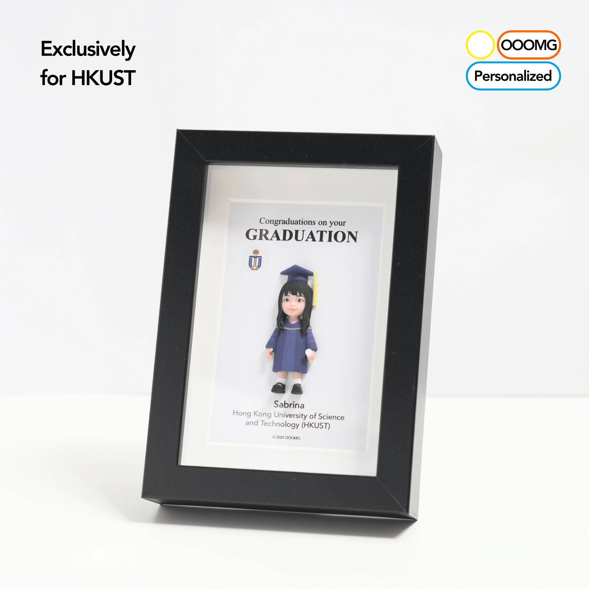 HKUST Graduation Gift: OOOMG Personalized Magnetic Mini - Me – Custom Figurine in Photo Frame - OOOMG