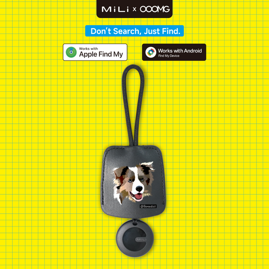 MiLi Tag × OOOMG | Item Finder Leather Keychain Protective Case Customized Printing Air Tag Protector - OOOMG
