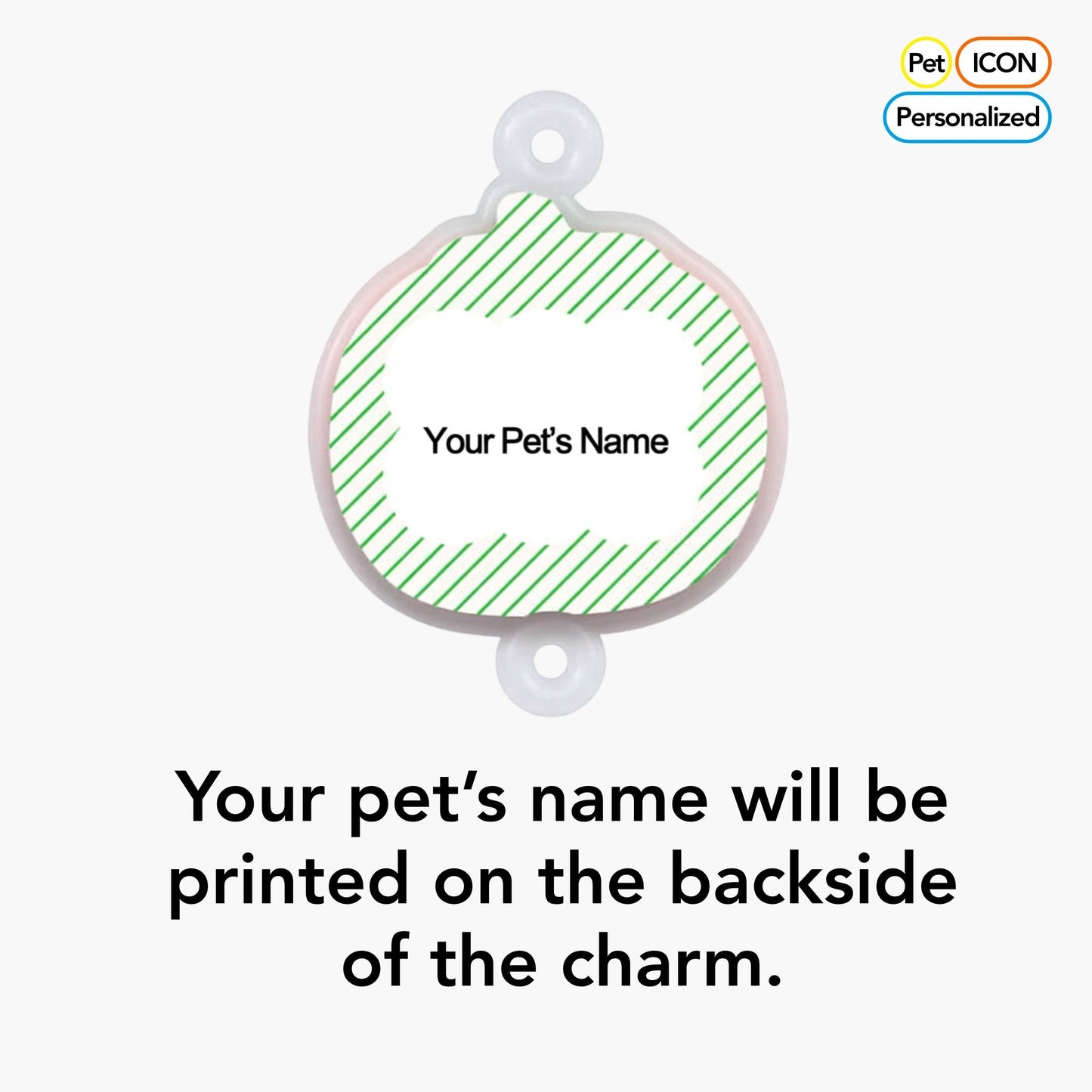 OOOMG | Custom 3D Pop - up Pet Charm – Vertical Link Keychain with Name – Funny Food Frames - OOOMG