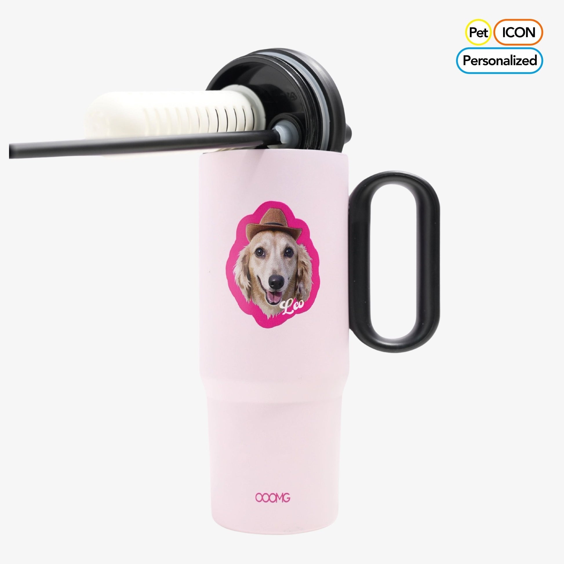 Personalized 24oz Stainless Steel Tumbler with Straw and Cover - Pet - Themed Design - OOOMG