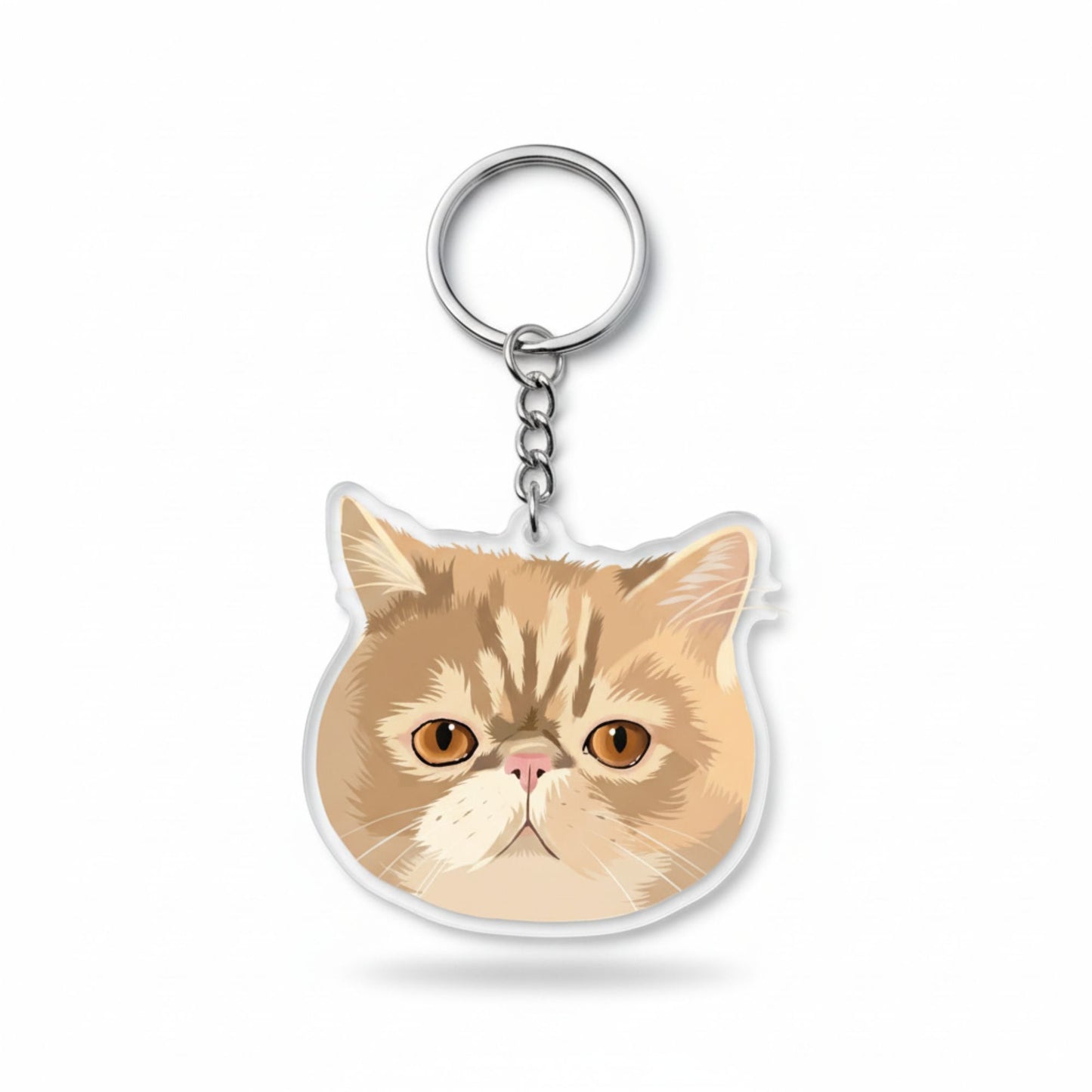 Personalized Pet Photo Acrylic Keychain Memorial Ornament for Dog Cat Lovers - Stylized Portrait Key Ring Gift - OOOMG