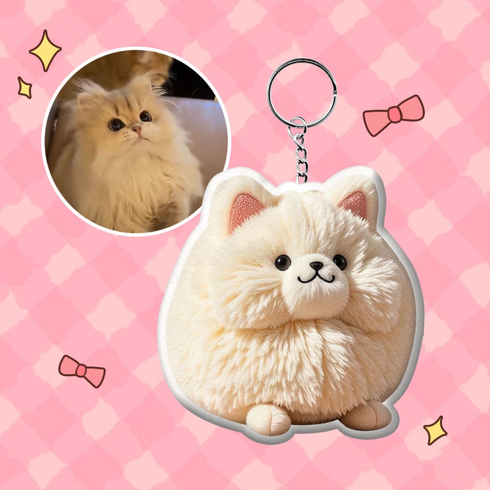 Personalized Photo Plush Doll Keychain Mini Me Plush Keychain Anniversary Gifts for Couple - OOOMG