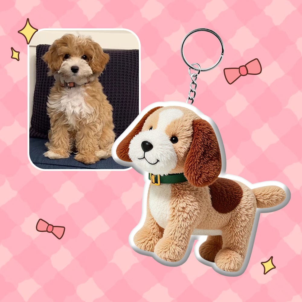 Personalized Photo Plush Doll Keychain Mini Me Plush Keychain Anniversary Gifts for Couple - OOOMG