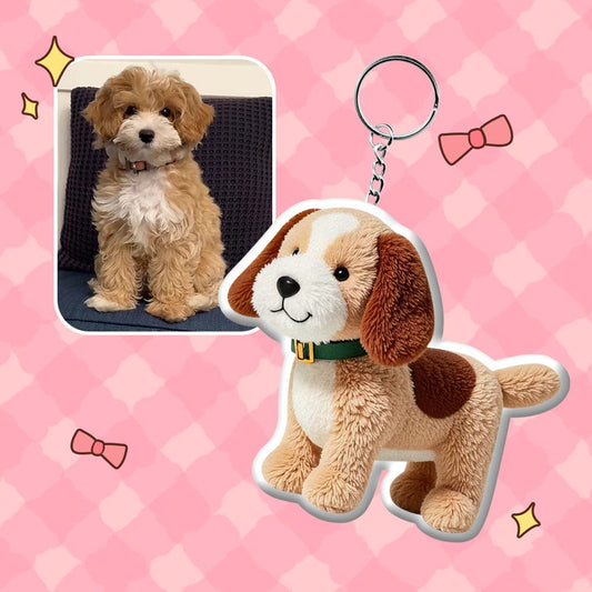 Personalized Photo Plush Doll Keychain Mini Me Plush Keychain Pet - OOOMG