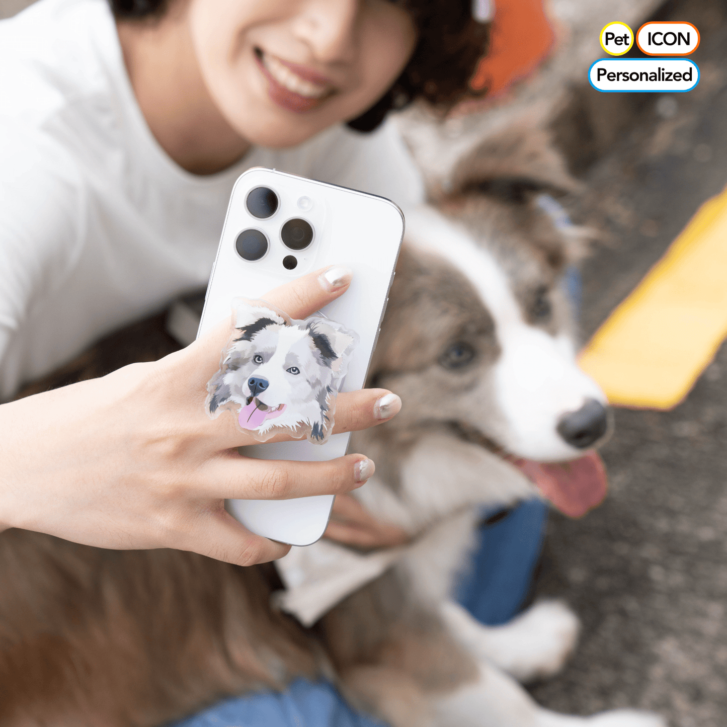 Pet custom mobile phone airbag holder handmade glue high transparency texture paste magnetic cat and dog gifts - OOOMG