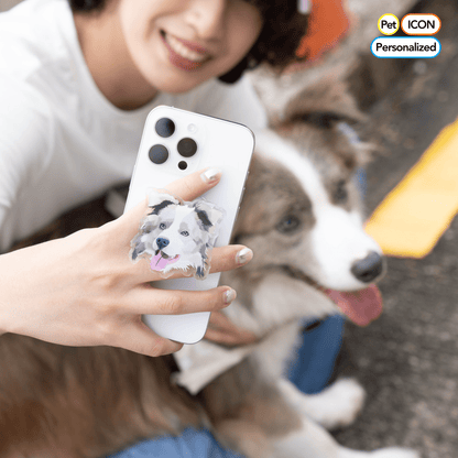 Pet custom mobile phone airbag holder handmade glue high transparency texture paste magnetic cat and dog gifts - OOOMG