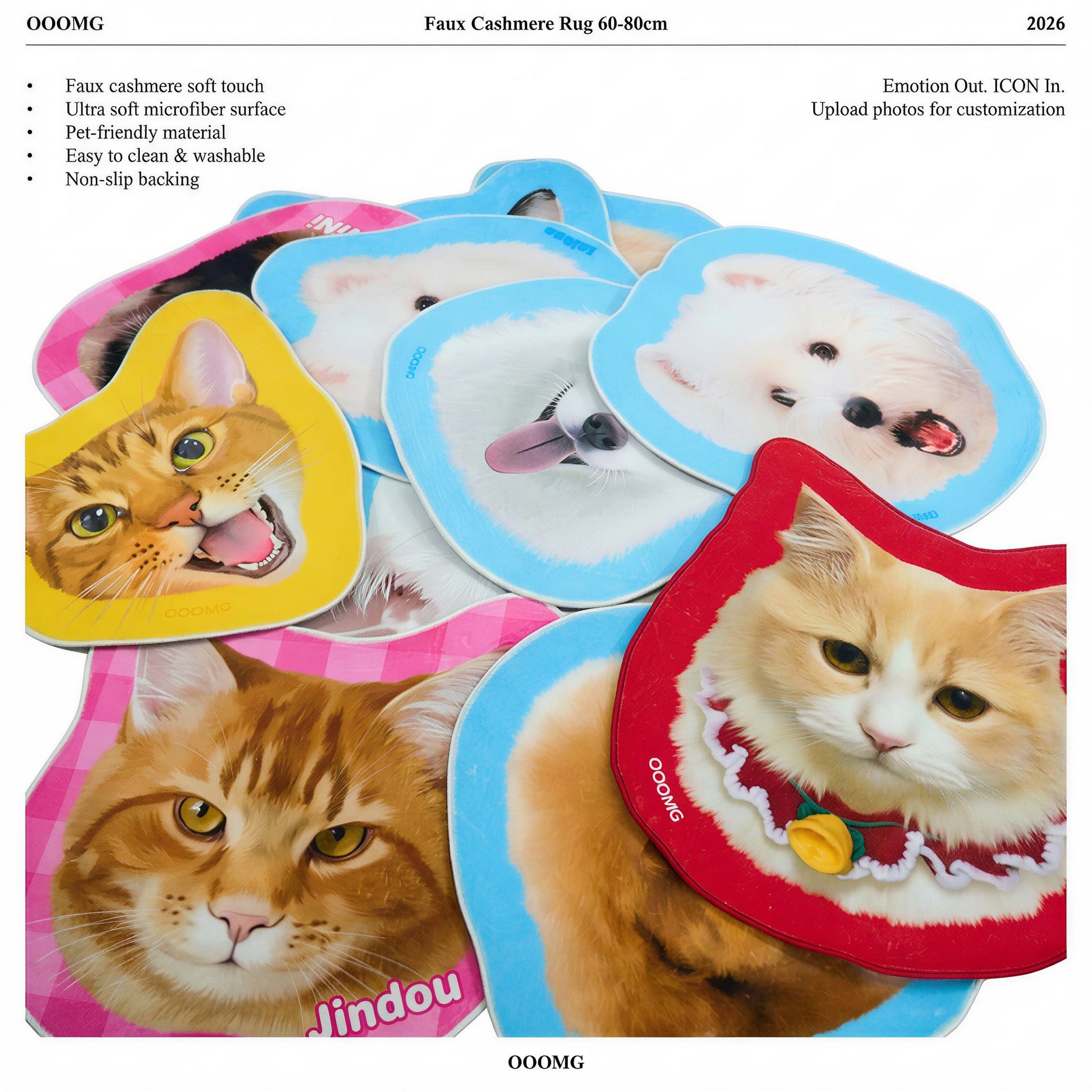 Pet custom shaped rug bedroom living room room cat dog creative gifts - OOOMG