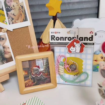 Custom 3D Pop-up Pet Charm – Vertical Link Keychain with Name – Funny Food Frames