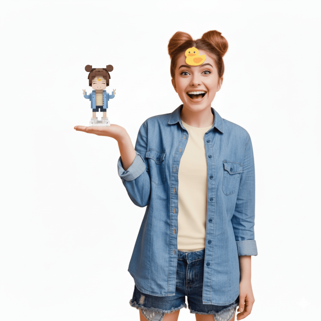 [ROUNDME] Photo Customizable Block Single Brick Figure For Girls - OOOMG