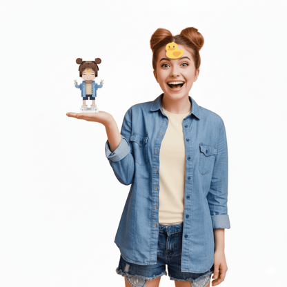 [ROUNDME] Photo Customizable Block Single Brick Figure For Girls - OOOMG